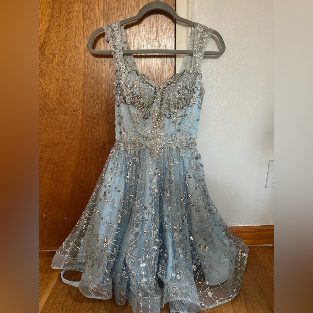 Light Blue Short Party Dress